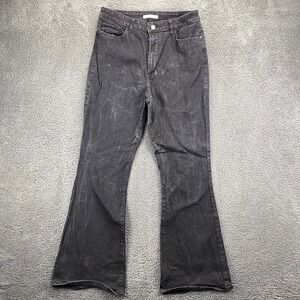 Elizabeth and James High Rise Flare‎ Jeans Black Wash Womens Size 14/32 Denim